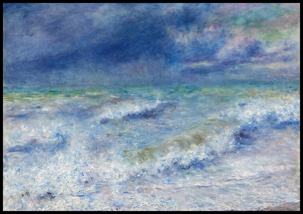 Plakat 100x70cm Seascape, Pierre-Auguste Renoir Vintage für das Wohnzimmer