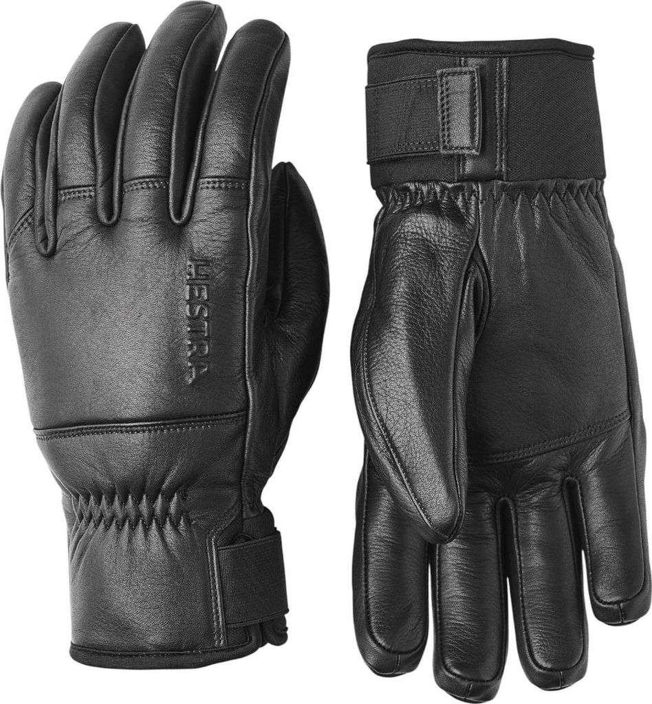 HESTRA Omni Herren 5-Finger Ski Handschuhe aus Leder schwarz 10