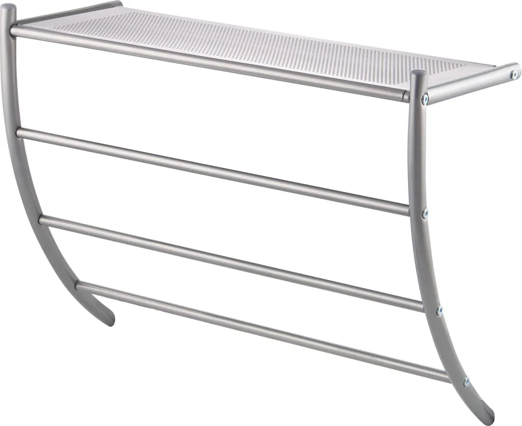 Arredo Bagno Moderno: Portasciugamani bremermann Grigio 2in1 Ripiano