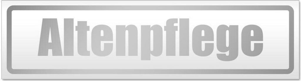 Kiwistar Altenpflege Magnetschild Schild magnetisch - 45cm Silber - Magnetfolie für Auto PKW Kfz
