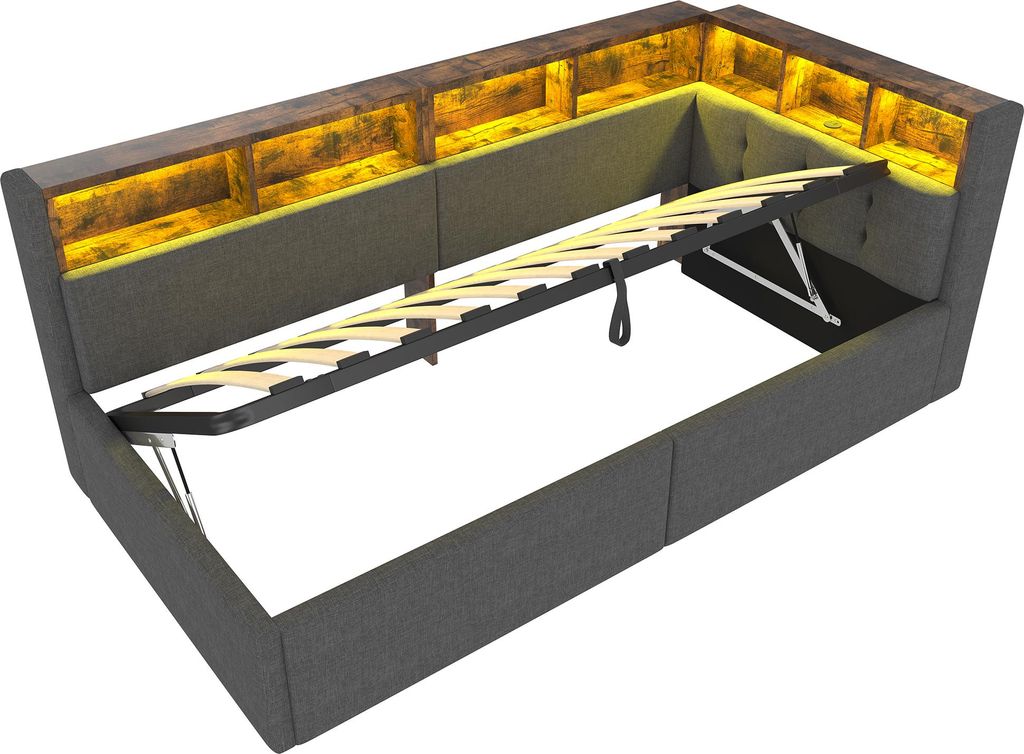 Flieks Hydraulisches Schlafsofa Tagesbett mit USB- und Produktbild 