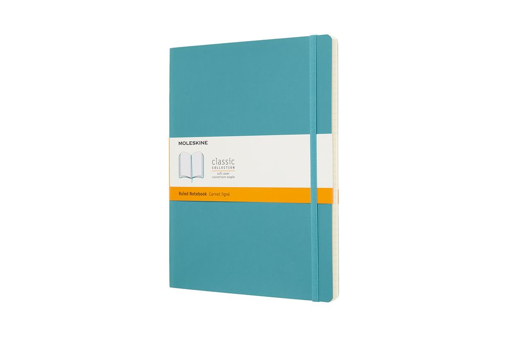 Moleskine Reef Blue Notizbuch Extra groß liniert weich