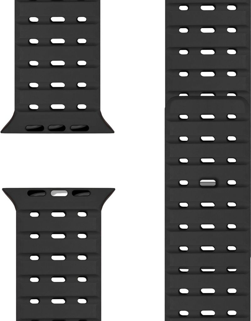 Volt Armband für Apple Watch Ultra/SE/10/9/8/7/6/5/4/3/2/1, Magnet Silikon Sportarmband - 42/44/45/49mm - Nachtschwarz