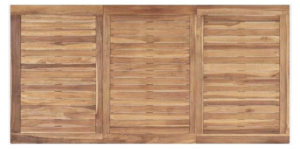 Teakholz-Gartentisch 160x80x77cm, massiv, wasserbasierte Oberflächenbehandlung, für Küche und Garten