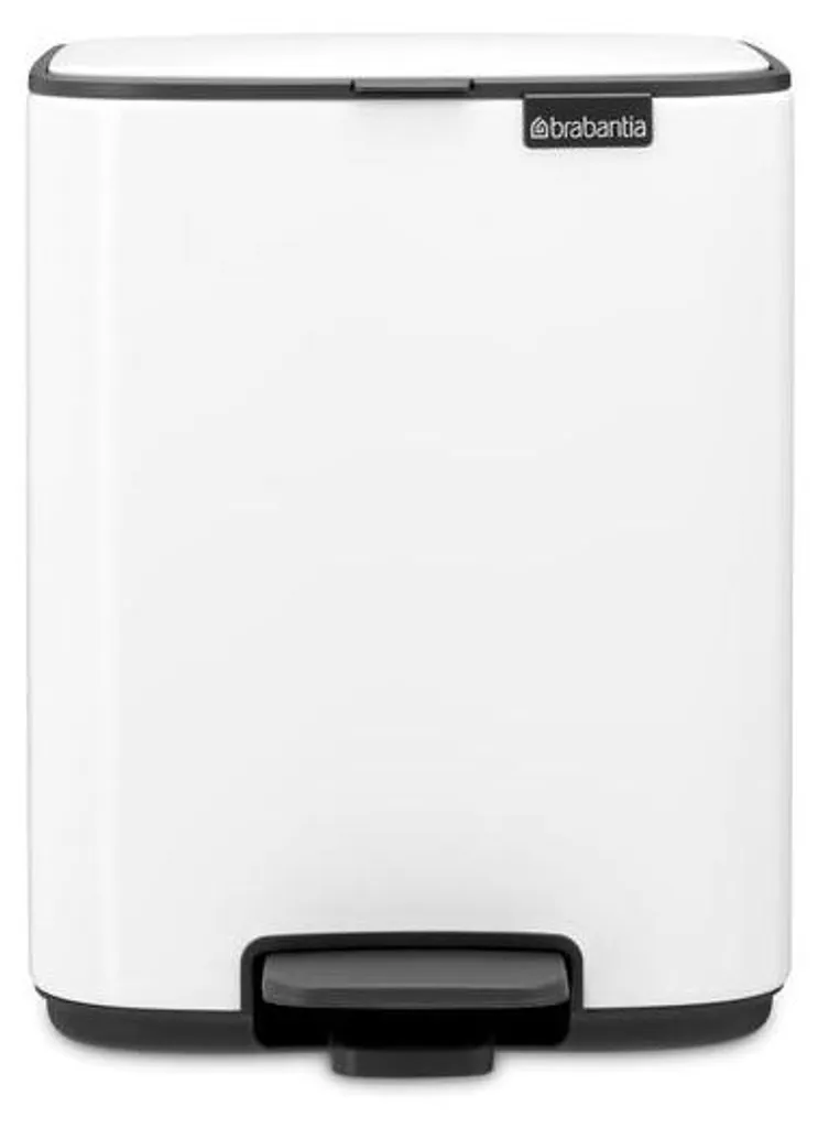 Poubelle 7L Anti-Odeur Rectangulaire Brabantia Bo Acier Blanc Robuste