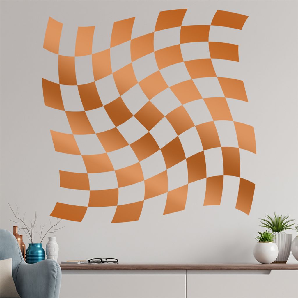 Karo verdreht Wandtattoo in 6 Größen - Wandaufkleber Wall Sticker - Dekoration, Küche, Wohnzimmer, Schlafzimmer, Badezimmer