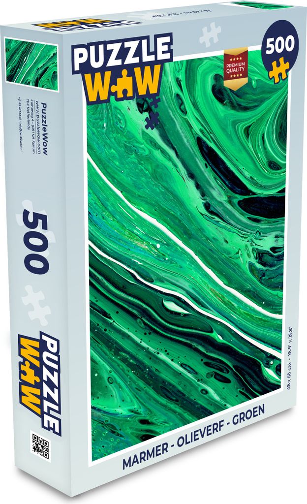 MuchoWow Puzzle 500 Teile Marmor - Ölfarbe - Grün - Denken - Spiel - Toy