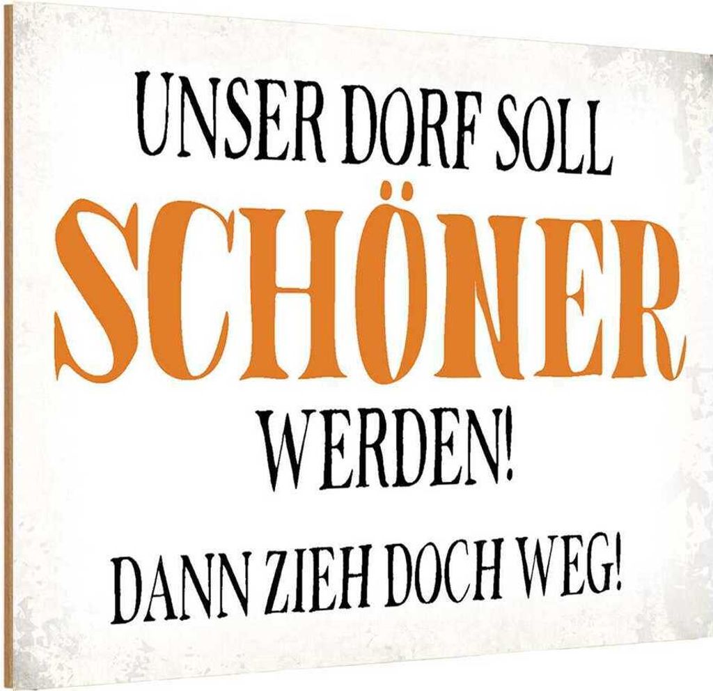 vianmo Holzschild 20x30 cm unser Dorf soll schöner werden Dekoration