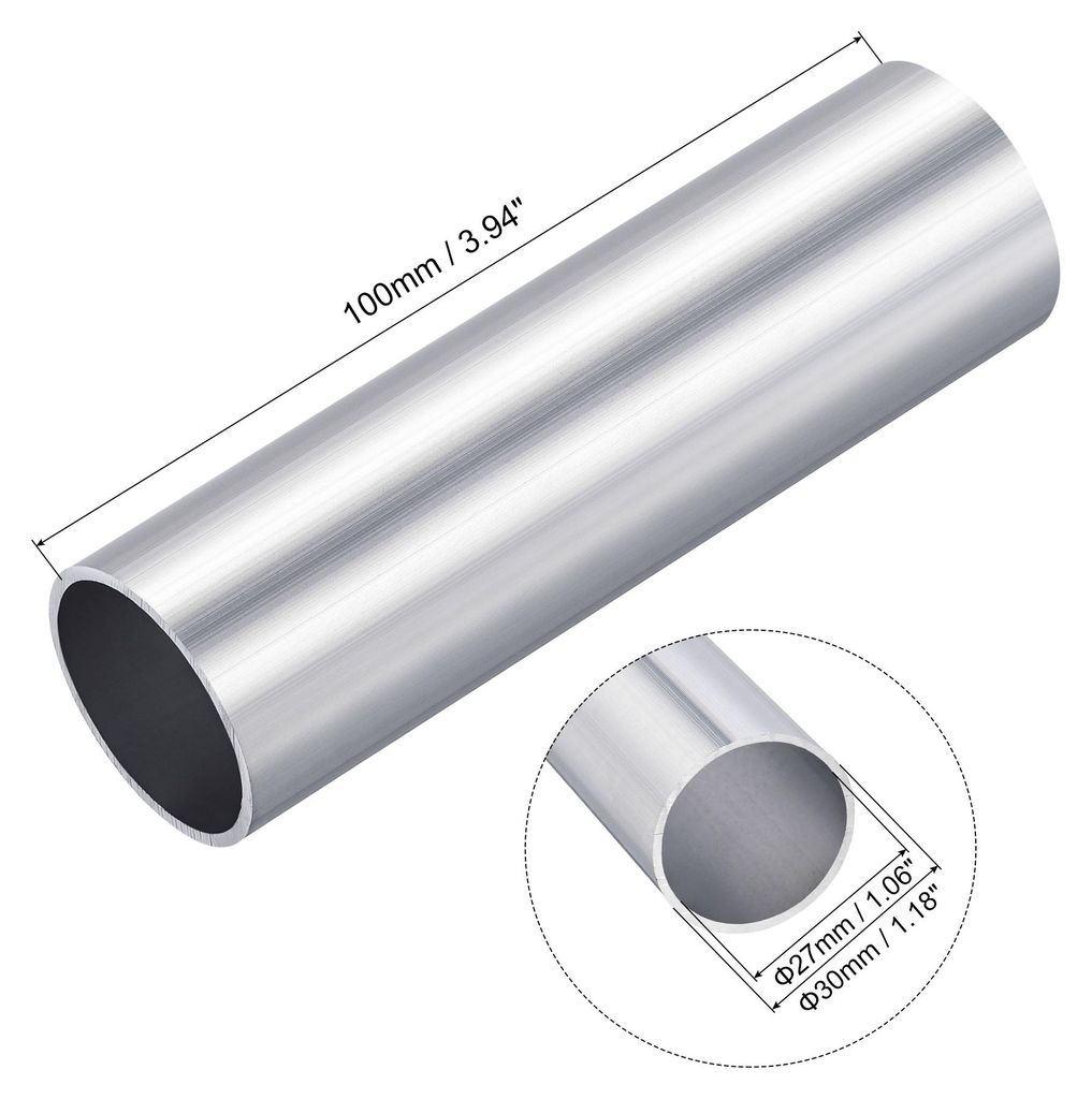 6063 Aluminium Rundrohr 30mm Au?endurchmesser Alurohr 27mm Innendurchmesser Aluminiumrohre 100mm L?nge Aluprofil Rohr Aluminiumstange Rund Hohler A...