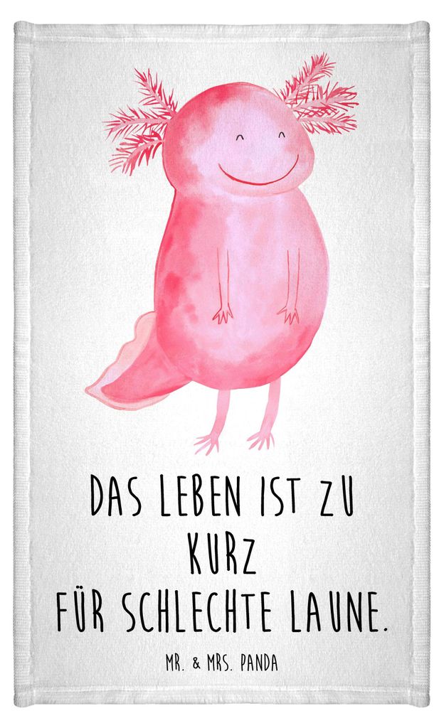 Mr. & Mrs. Panda Handtuch Axolotl Glücklich - Weiß - Produktbild 