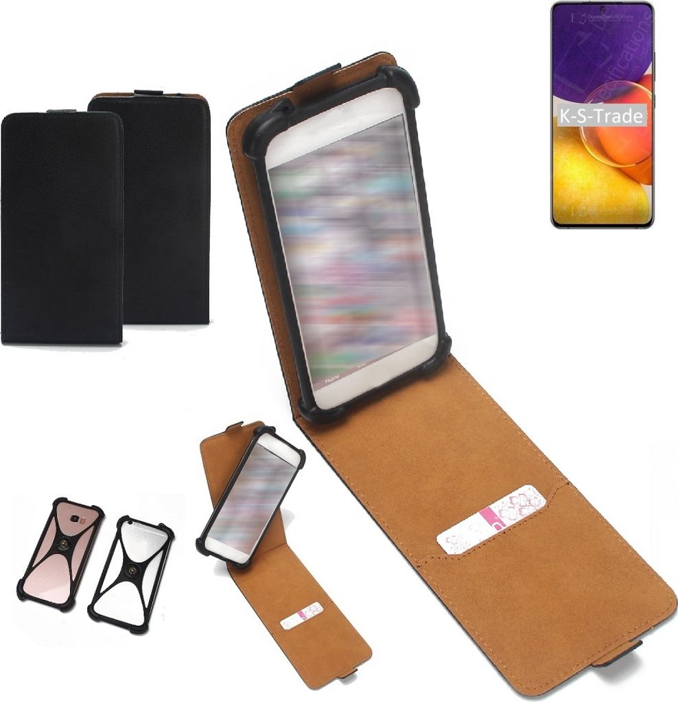 K-S-Trade Handyhülle Schutzhülle kompatibel mit Samsung Galaxy Quantum2 Hülle Case Cover Flip Style Bumper schwarz 1x