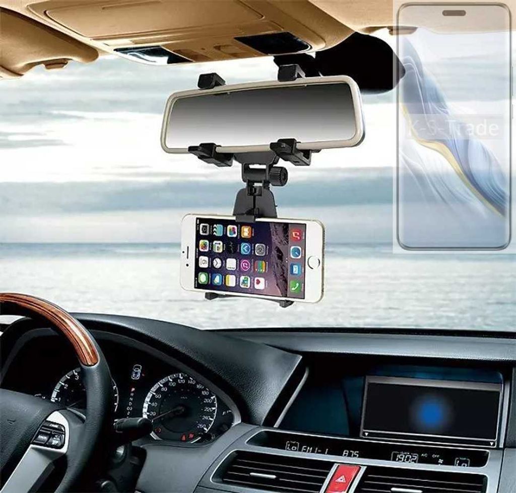 K-S-Trade Smartphone Halterung kompatibel mit Honor Magic6 Pro Rückspiegel Halterung schwarz Auto Halterung KFZ Halter