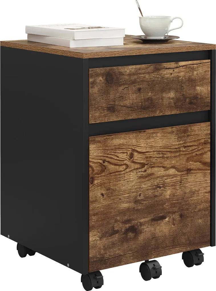 Caisson de rangement pour télétravail compact style rétro Buff - 2