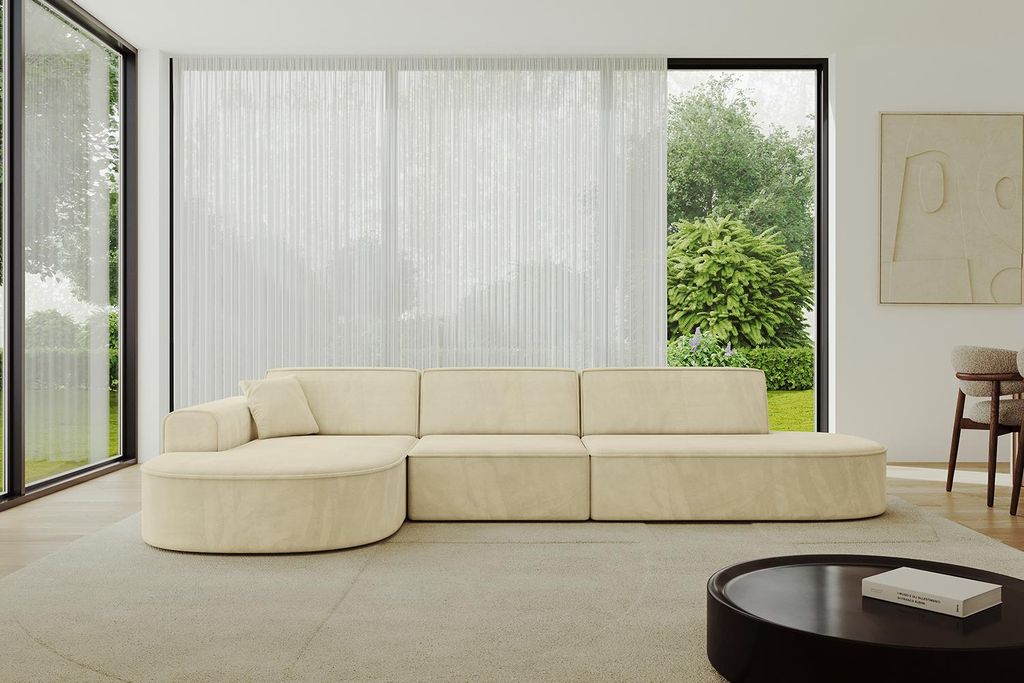 ALTDECOR Ecksofa in L-Form MARI-L2 - 328x171x79,5 cm Beige - Corner Sofa Bett Eckcouch Couch Wohnlandschaft Cauchsofa