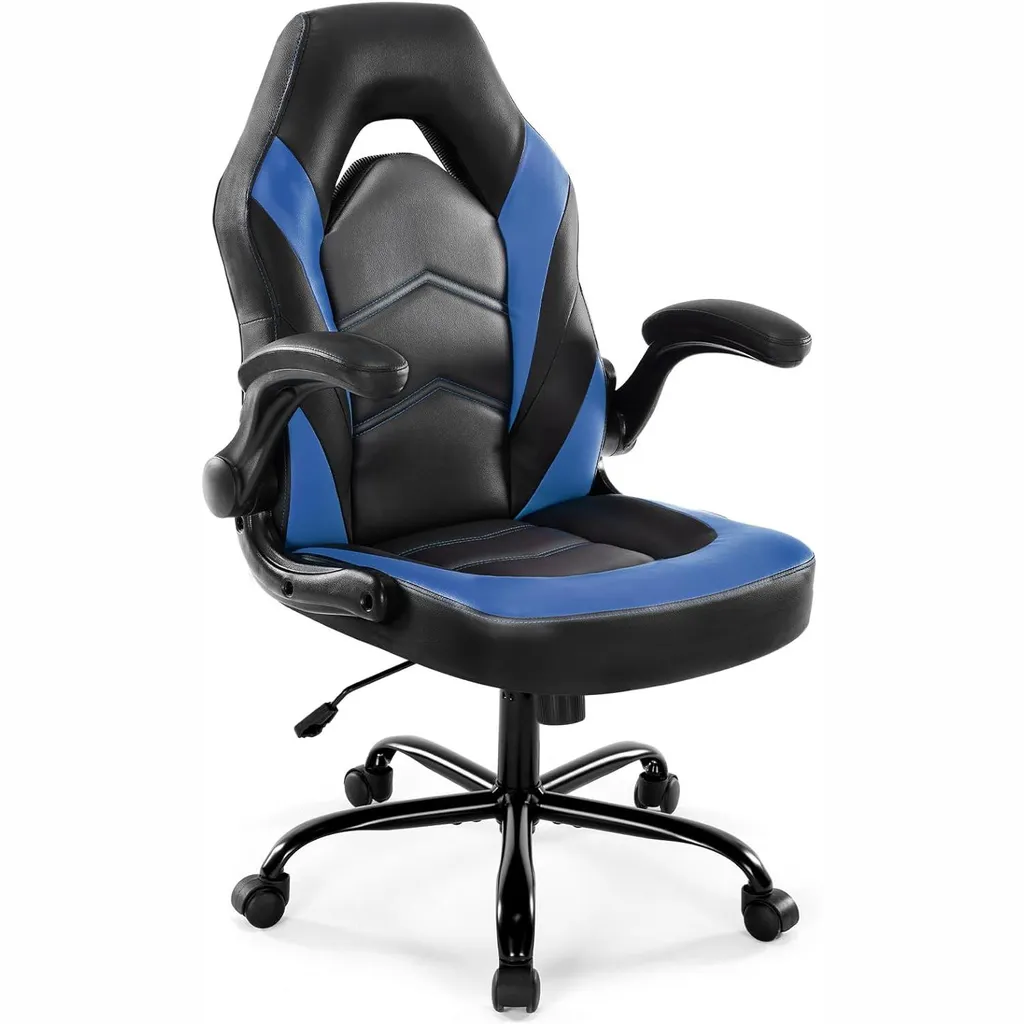 Chaise de bureau Sweetcrispy ergonomique en cuir PU pour gaming et travail