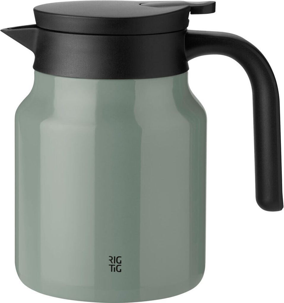 Stelton Rig-TIG Trinkflasche – Transparent Mit Dusty Green Akzent, Dänisches Design