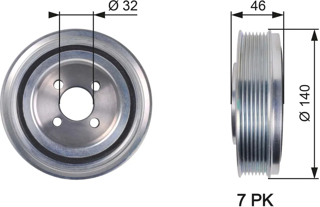 Poulie Damper GATES TVD1078 Vilebrequin pour Moteur Ducato Diesel