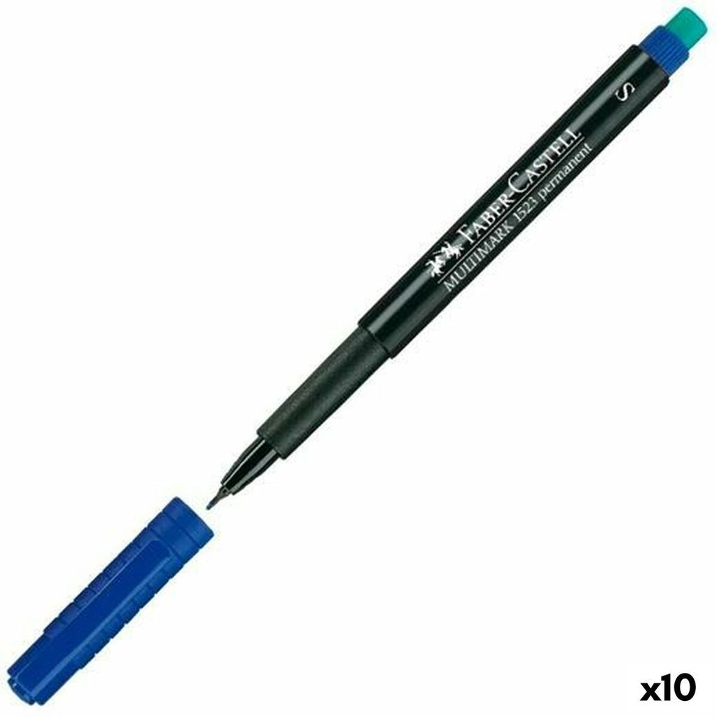 Faber-Castell Multimark 1523 M Blau Permanent-Etikettierer (10 Stück)