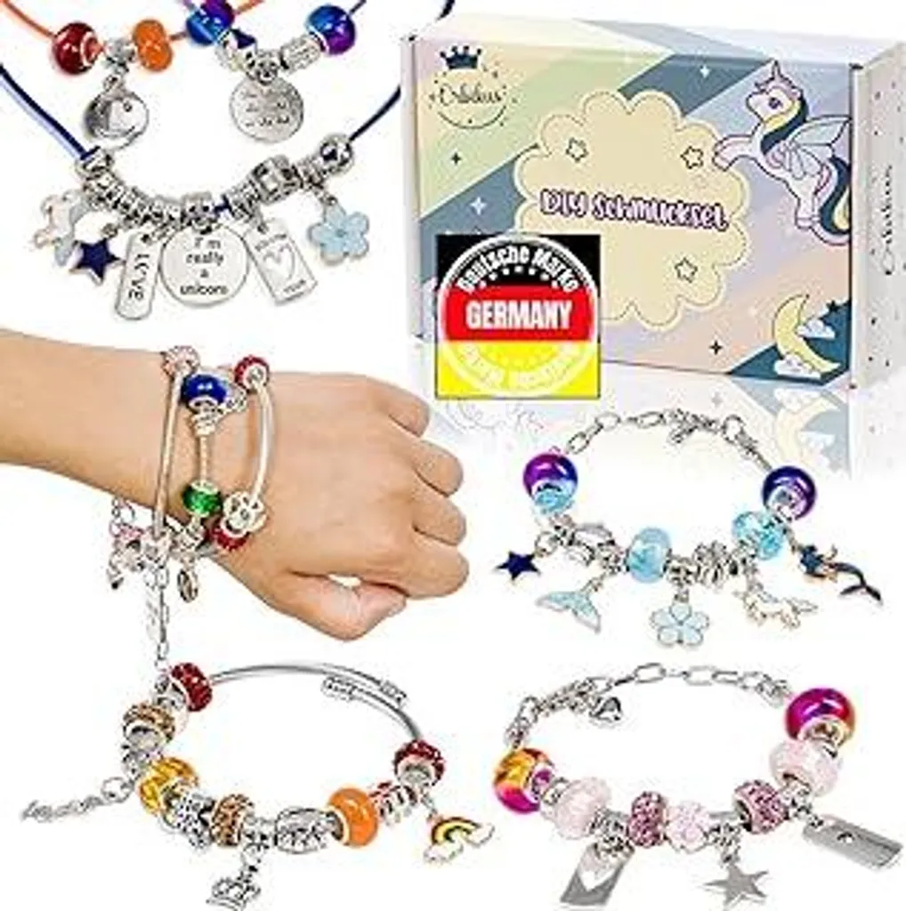 Orbikus regali di Capodanno per ragazze, gioielli fai da te Idea regalo dai 6 anni in su – Braccialetti e collane fai da te con ciondoli a forma di unicorno, set creativo Regalo di compleanno, ?????????? ??????? ??? ???????