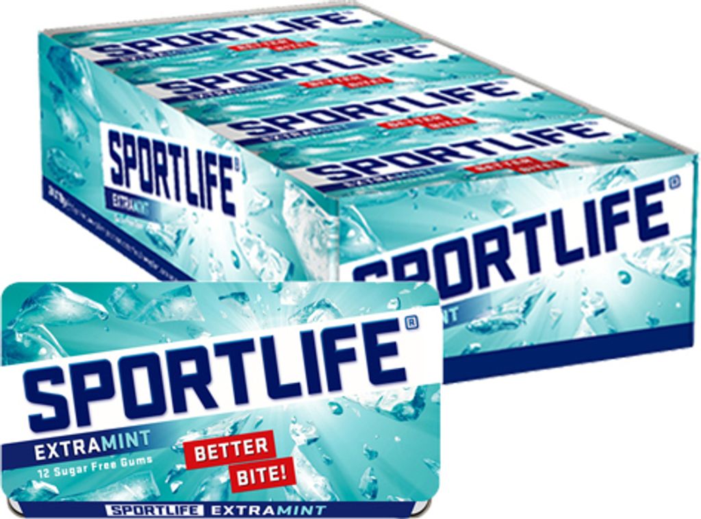Sportlife - Extramint Kaugummi Ohne Zucker - 24x 12er Produktbild 