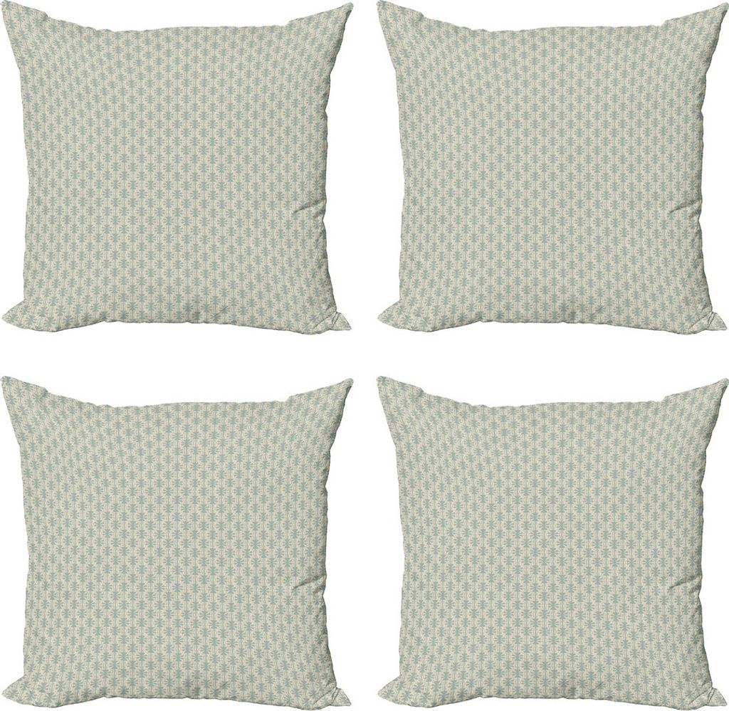 ABAKUHAUS Antiquität Kissenbezug Set (4 Stück), Verwitterter Blick Victorian, Moderner Doppelseitiger Digitaldruck, 40 cm x 40 cm, Weises Grün u...