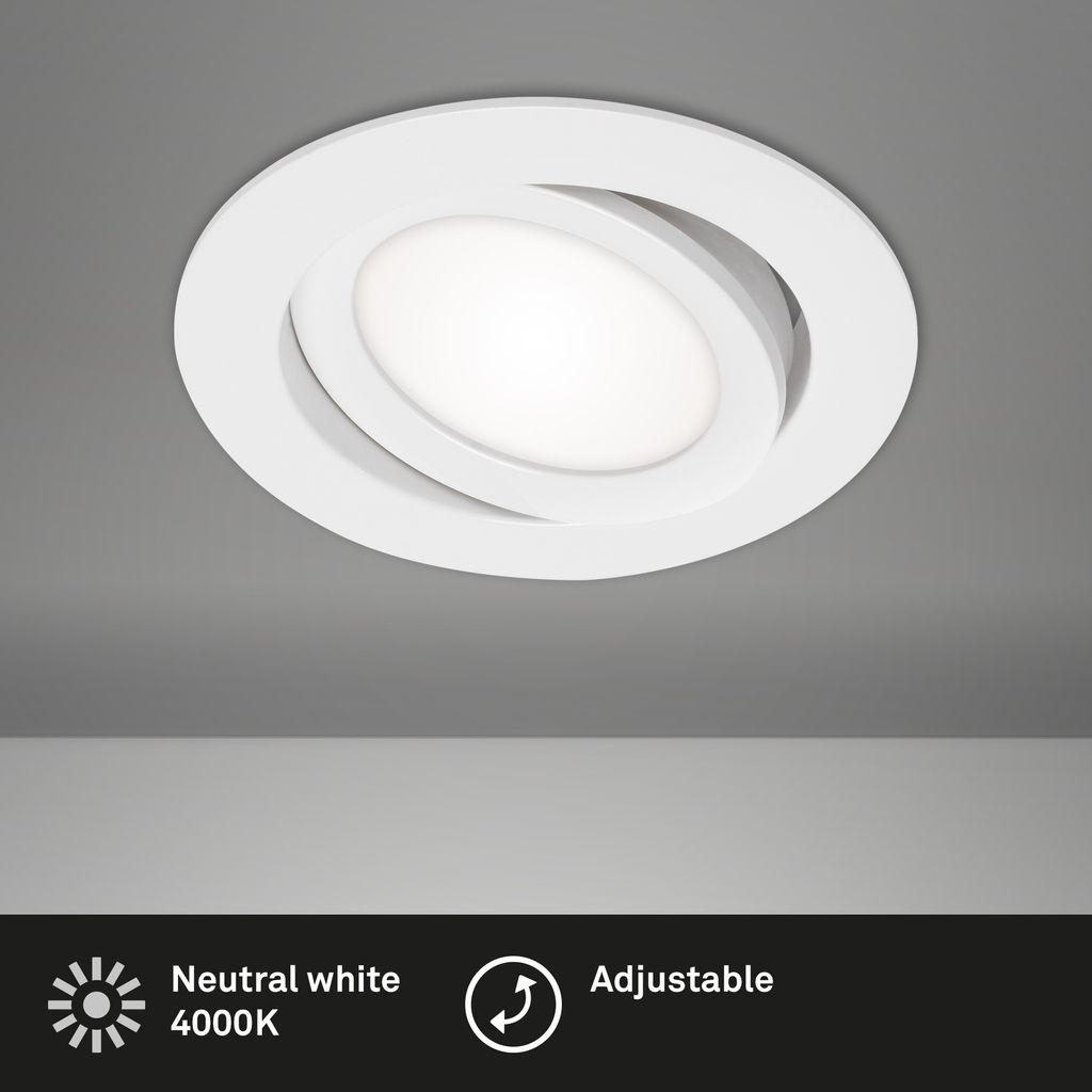 LED Einbauleuchte IP23 6W 600 lm 4000 K schwenkbar weiß Ø Produktbild 
