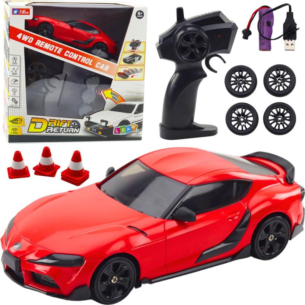 Voiture de sport RC avec roues interchangeables rouge Image du produit 