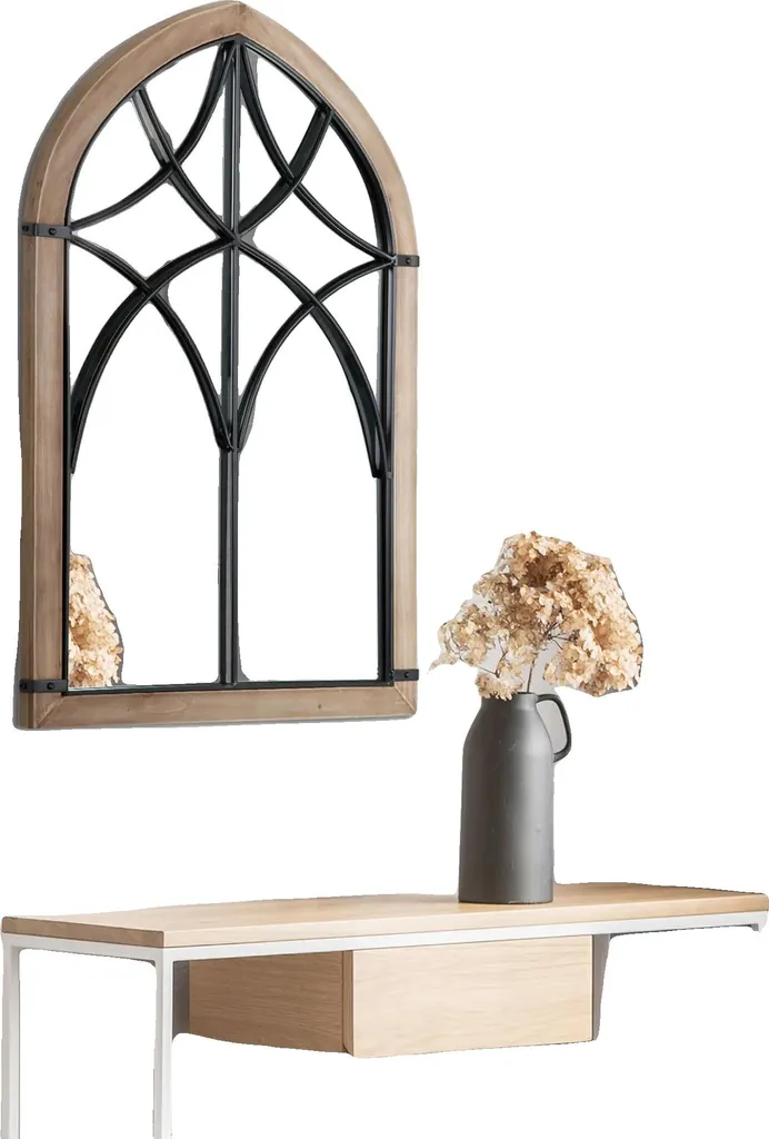 Miroir mural bois vintage 93x60 cm idéal pour salon et entrée chic