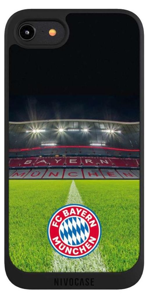 NIVOCASE Handyhülle für Apple iPhone 8 Hülle NIVOpure Case Schwarz FC Bayern München FCB Stadion