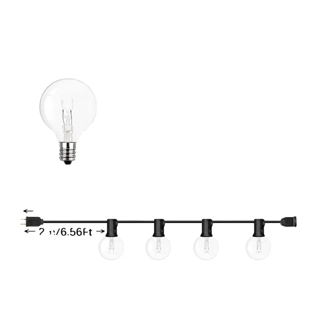 Catena Luci Esterno 22 Metri 50 Bulbi G40 - Ideale per Balconi e Patio