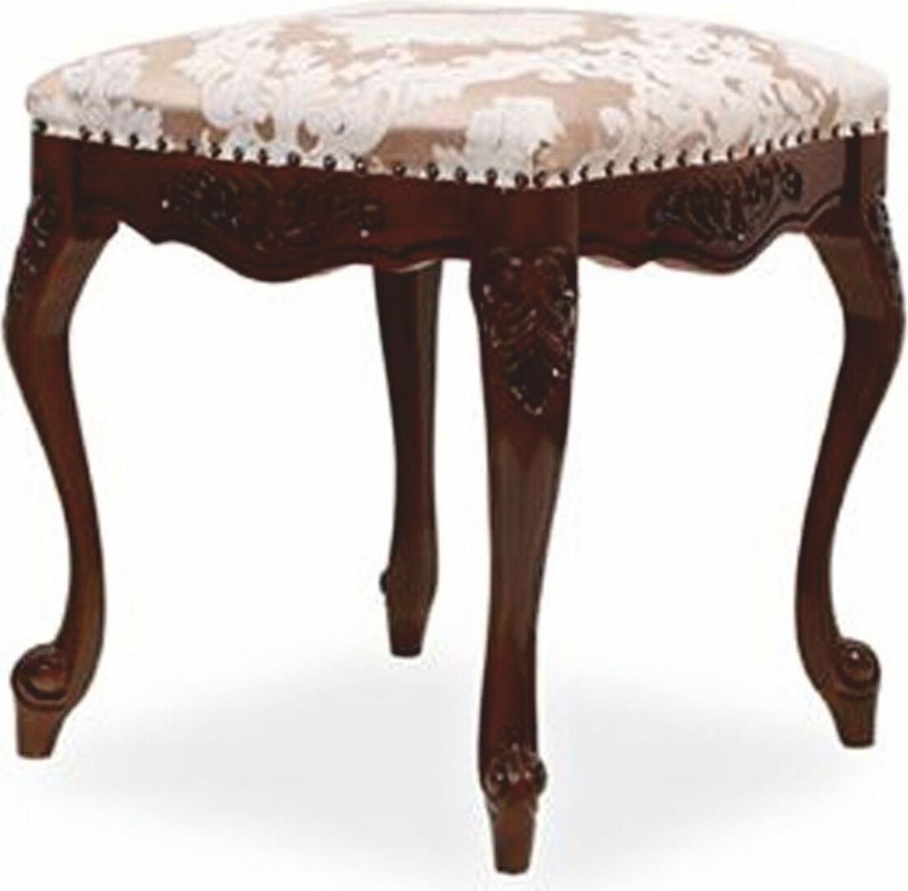Casa Padrino Luxus Barock Hocker Kupfer / Weiß / Dunkelbraun - Barock Möbel