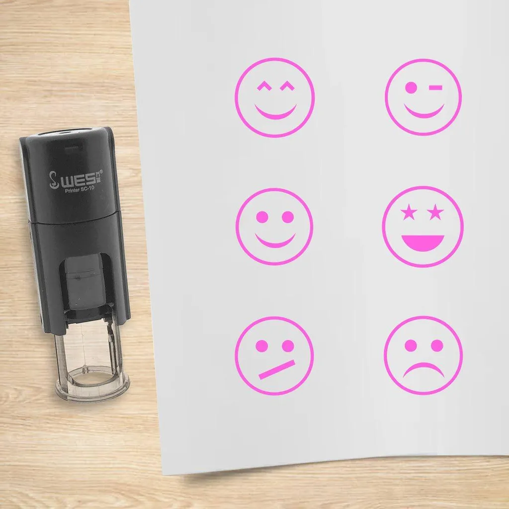 Set 6 Timbri Insegnanti Smiley Rosa CombiCraft - Valutazione Veloce