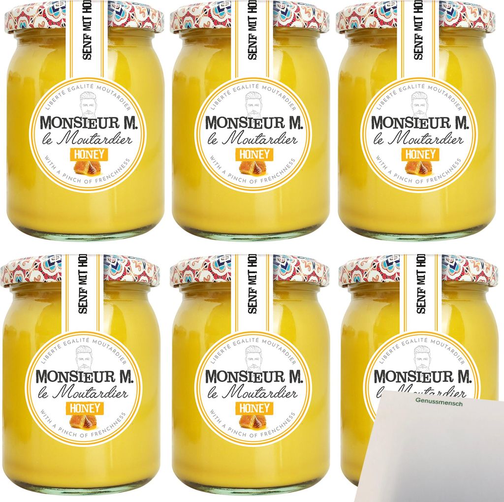 Monsieur M Honig Senf VPE (6x200g Glas) + usy Block