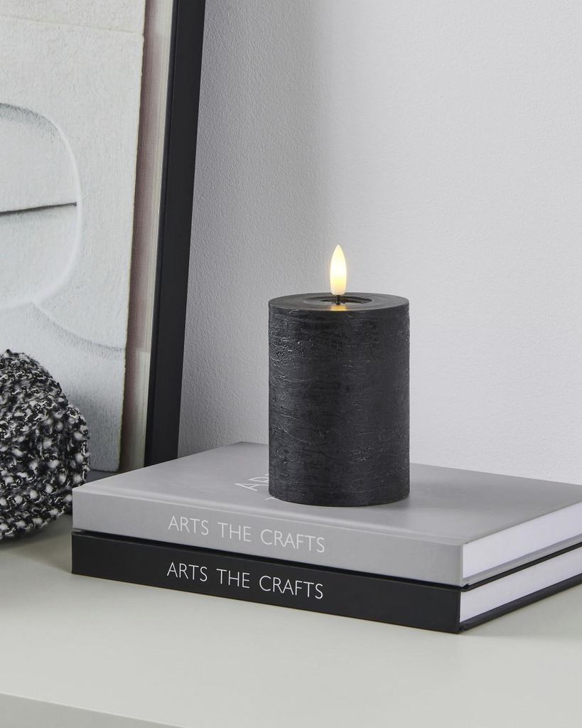 Eglo LED Kerze Leskino warmweiß 10 x Ø 7,5 cm schwarz