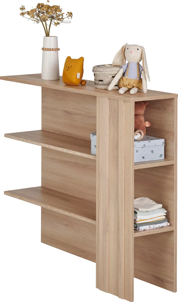 Meuble tête de lit enfant Calypso en bois clair avec étagères 97cm