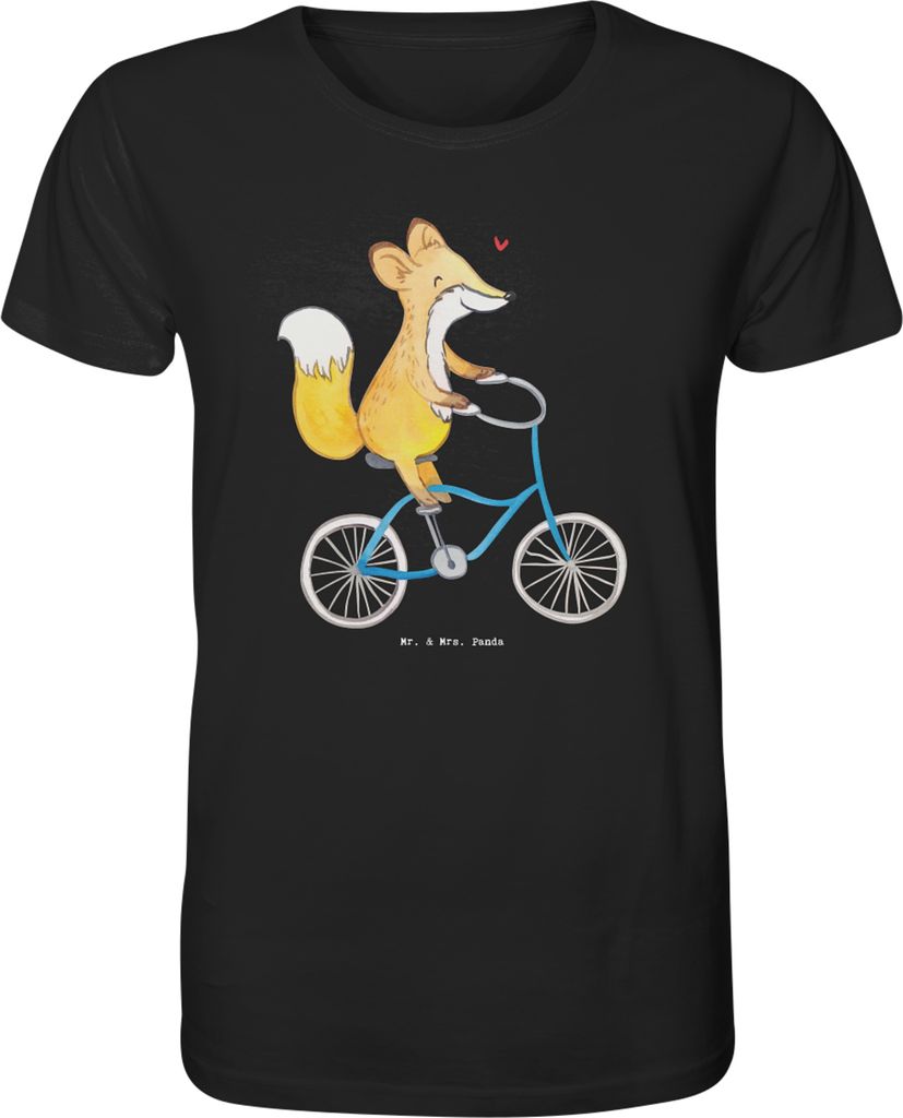 Mr. & Mrs. Panda Shirt Fuchs Fahrrad fahren Größe L - Schwarz - Geschenk, Radsport, Herren-T-Shirt, Baumwoll-T-Shirt, T-Shirt, Trekking, Radeln, ...