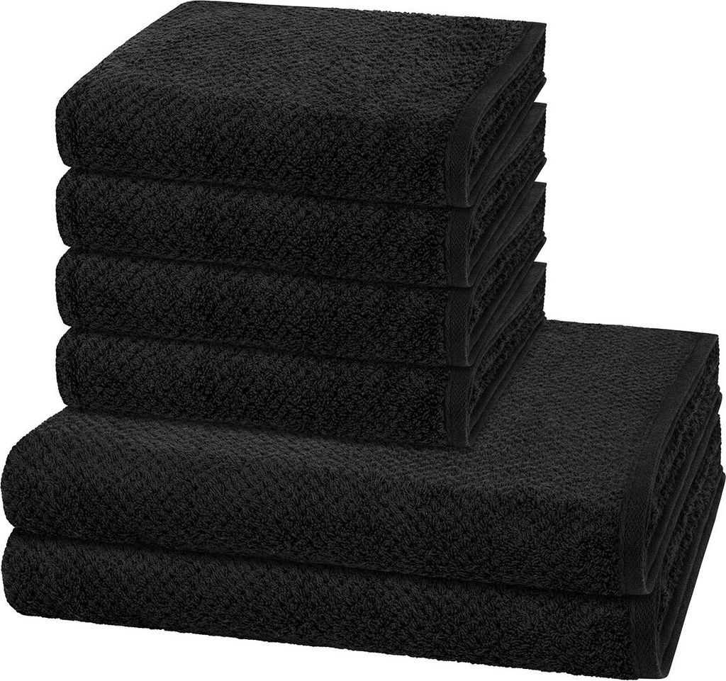 Cawö Pure 4 X Handtuch 2 X Duschtuch im Set Natürliches Material mit feiner Struktur, Saugfähig und hautfreundlich, Trocknergeeignet und pflegel...