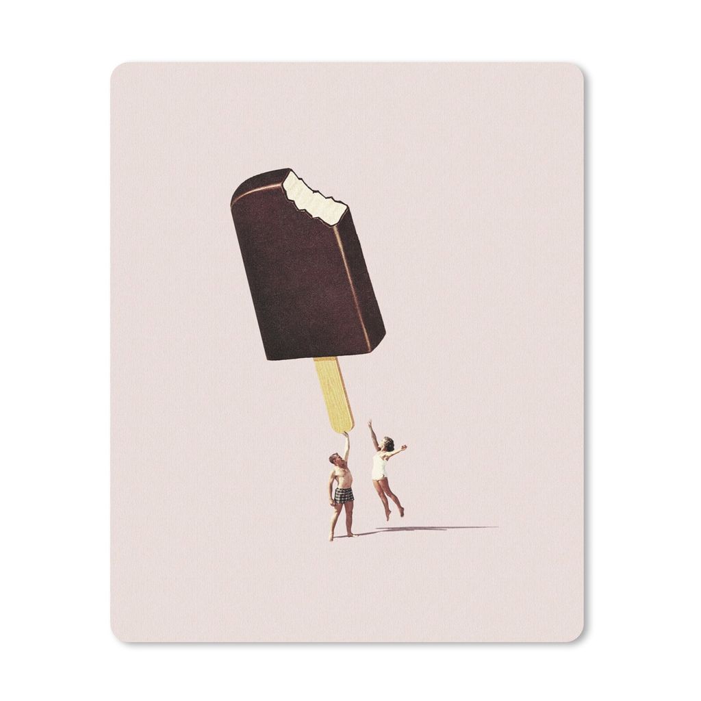 MuchoWow Mauspad Mousepad Eiscreme - Schokolade - Pastell - Vintage 19x23 cm - Mousepads - Maus Mat - Pad - Mausunterlage - Mauspads - Spielen