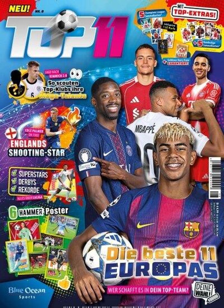 Top11 Topps-Karten auf Heft Top 11 - aktuelle Ausgabe