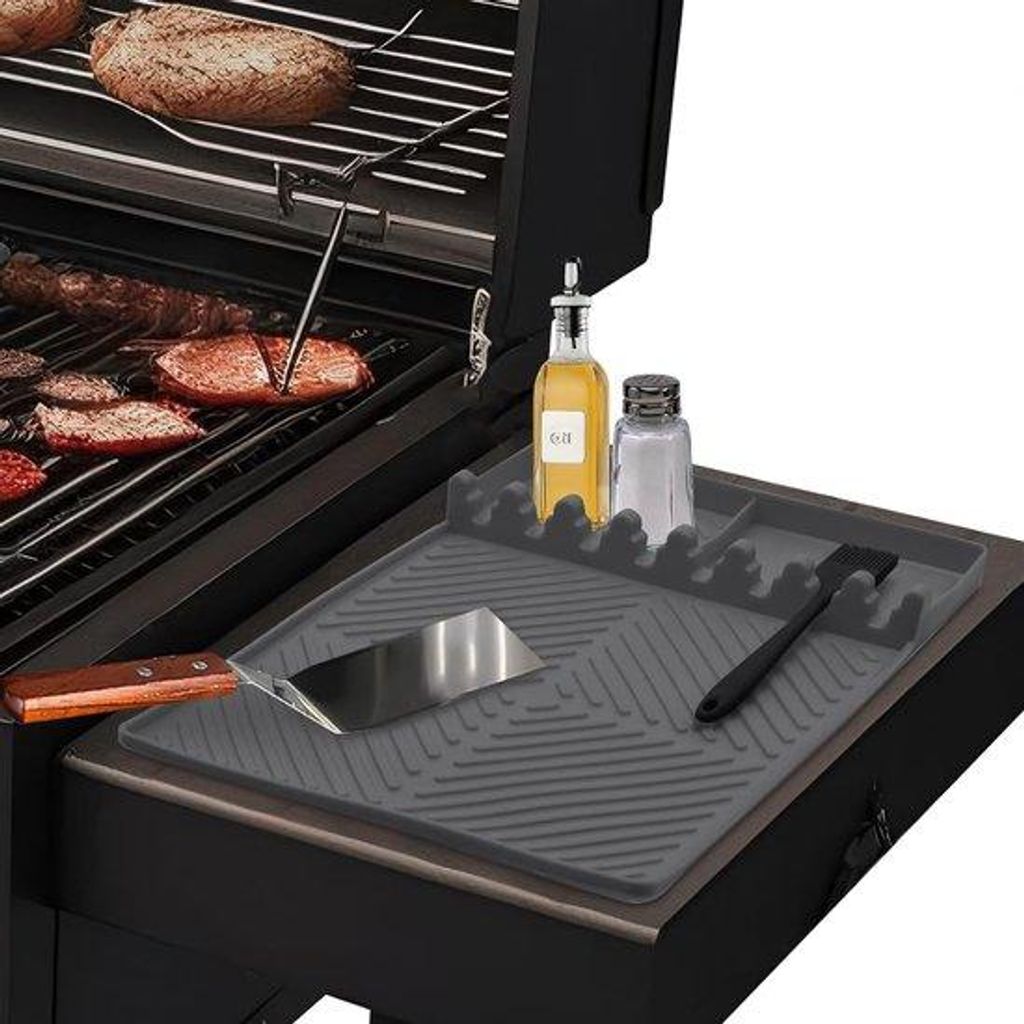 Silikon Grillmat für Gasgrill Side Burner und BBQ Utensilhalter