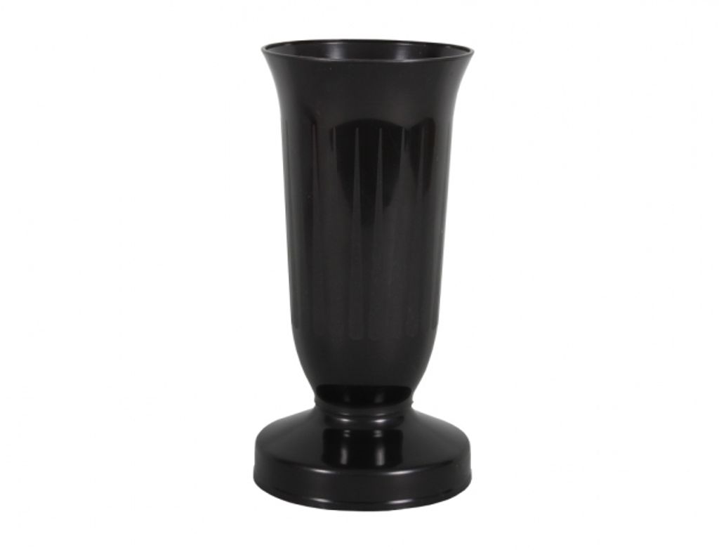 Vase de cimetière KALICH plastique lourd noir d12x24cm Image du produit 