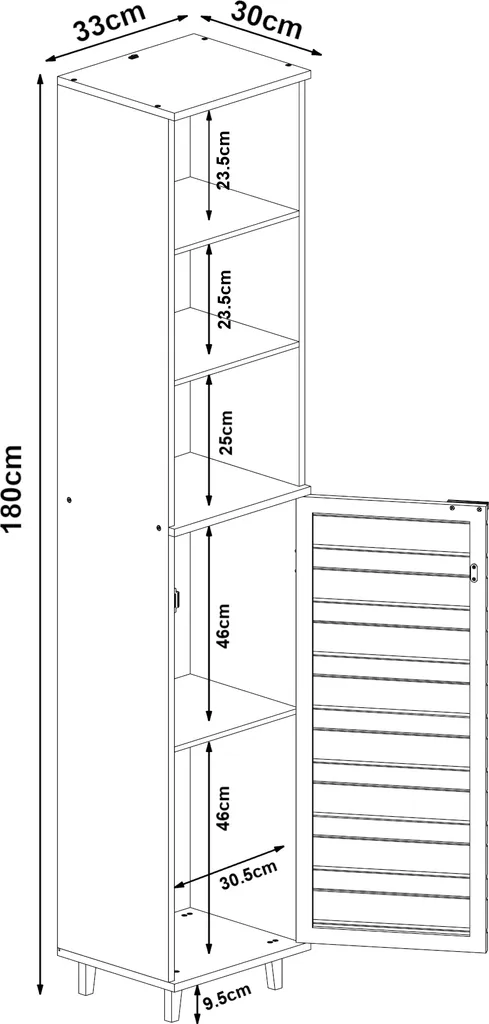 Armoire gain de place Epind 180x33cm idéale pour petits espaces - 3