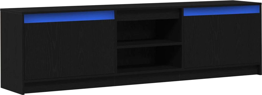 vidaXL TV-Einheiten 2 pcs Schwarz 180 x 34 x 50 cm Holzwerkstoff