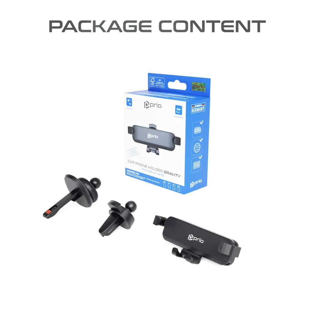 Supporto Prio Gravity PCH-1202: Tecnologia Auto-Lock Nero - 4