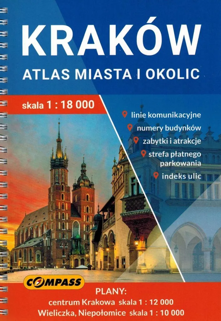 Atlas Cracovie 2025 Echelle 1:18 000 avec Guide Touristique Intégré Compass