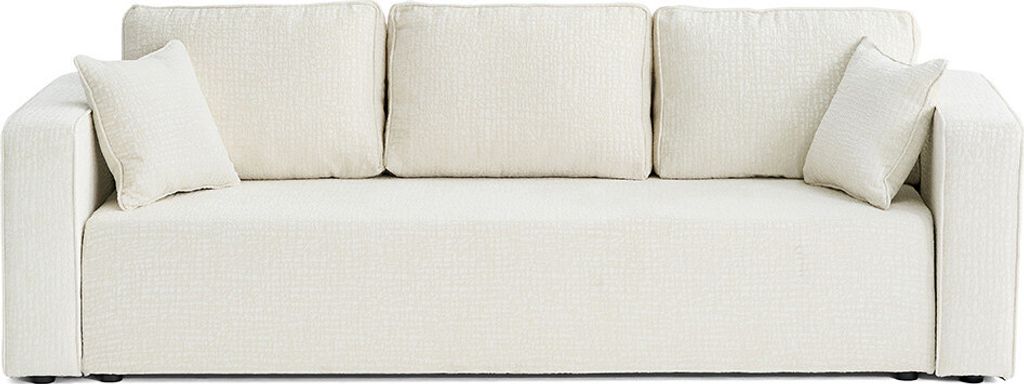 Best Möbel Topaze - 3-Sizter Sofa - schlaffunktion und Bettkasten - strukturierter Samtstoff , Ungebleichte