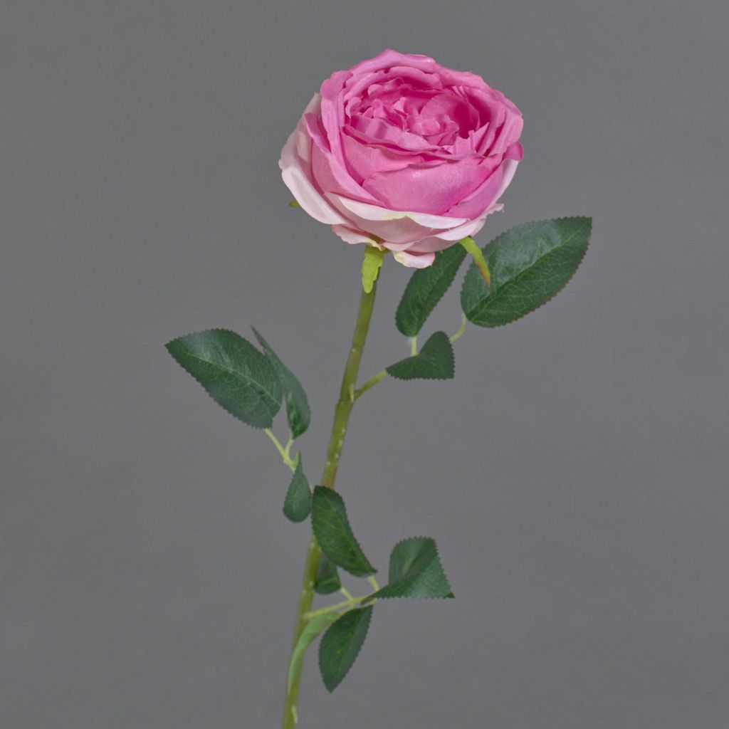 artplants.de Kunst Rose THYRI, pink, 65cm - Textil Rose Produktbild 