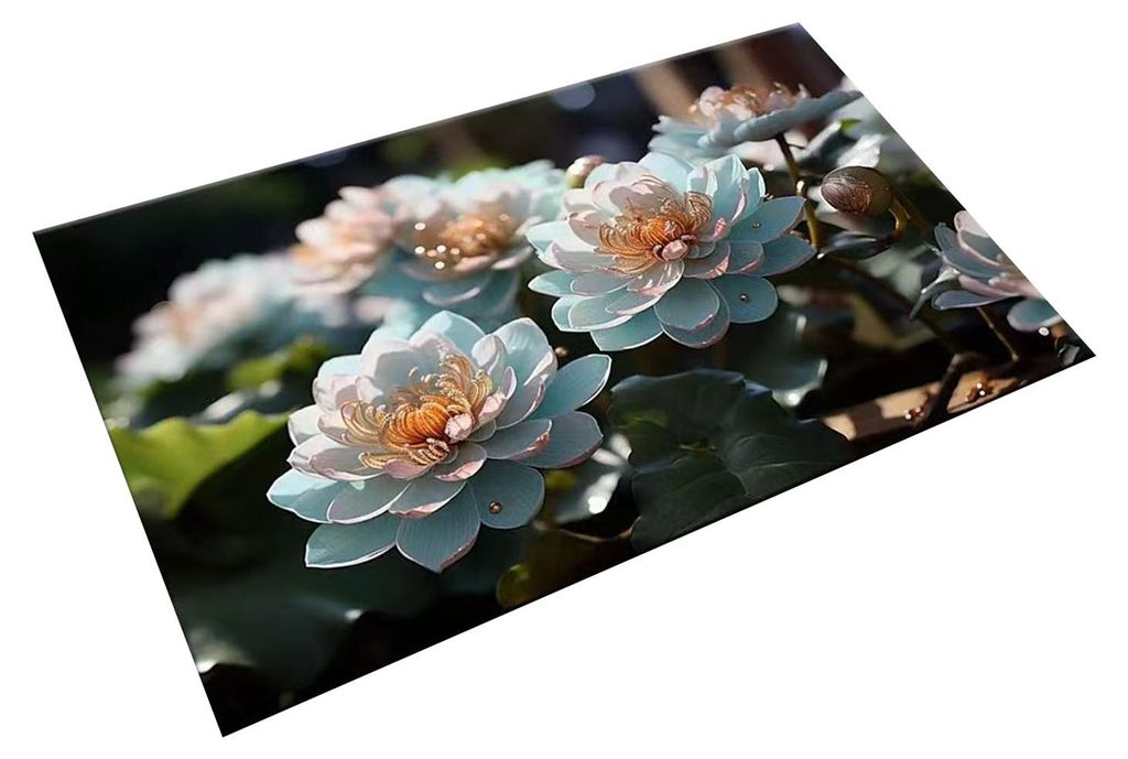 3D-Fußmatte mit realistischem Blumenmuster aus Kieselalgen, rutschfest und saugfähig, für Schlafzimmer, Küche, Badezimmer, Sofa oder Couchtisch