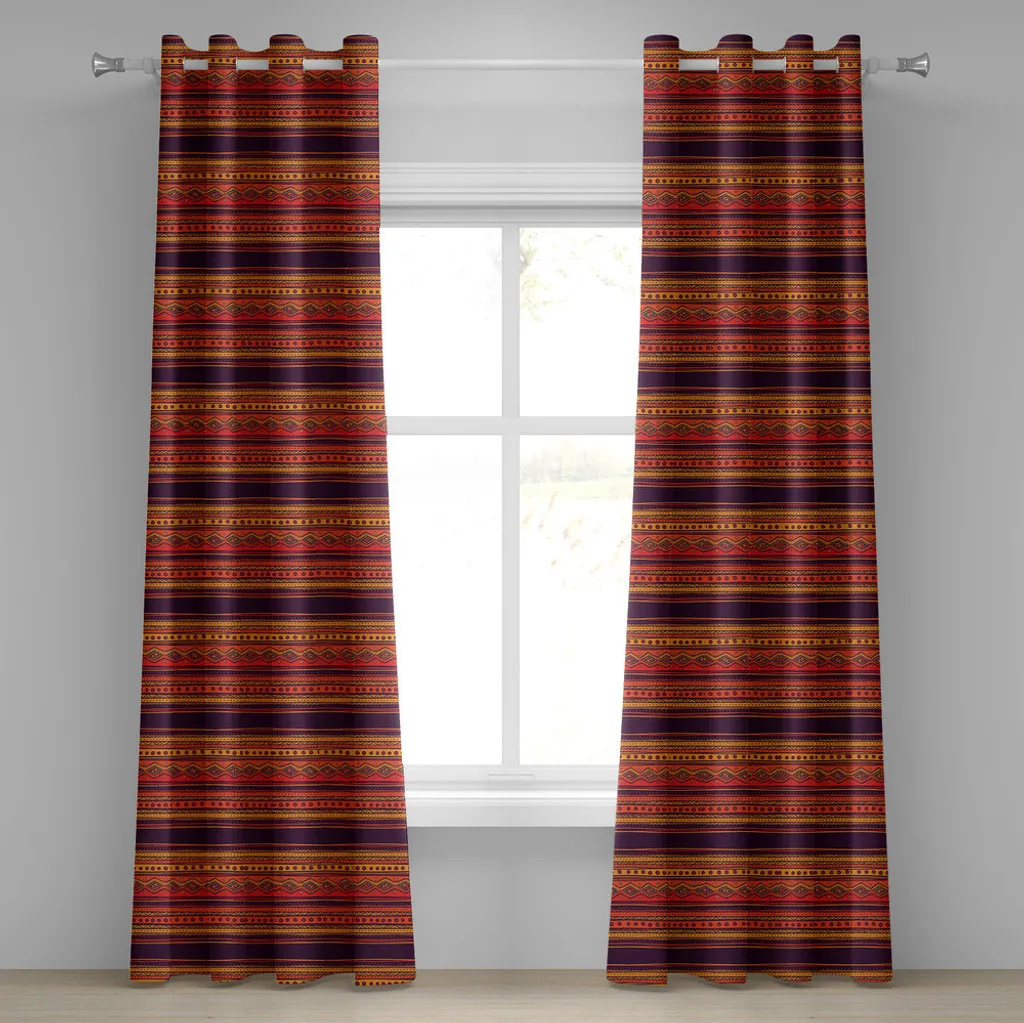 Tenda Etnica ABAKUHAUS 280x225cm Arancione - Tende Soggiorno Moderne