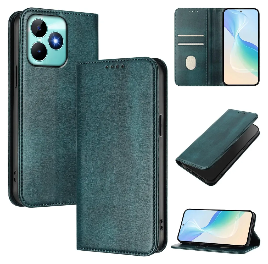 Custodia Regalo Realme Note 50 / C53 Pelle Verde RFID Vintage
